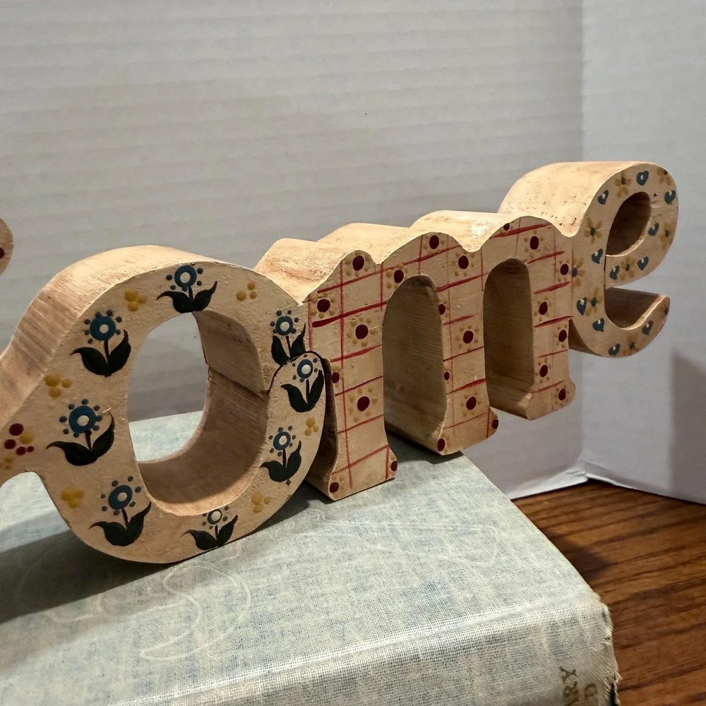 Whimsical Hand-Painted‎ Wooden Welcome Sign